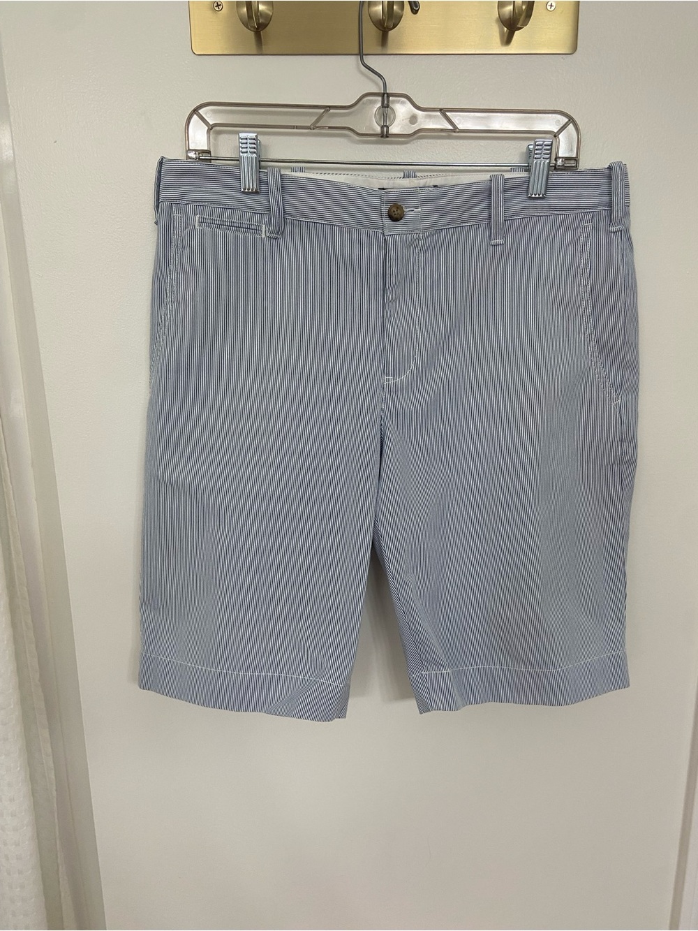 Polo Ralph Lauren Blue White Striped Bermuda Shorts Size 8 Preppy Coastal